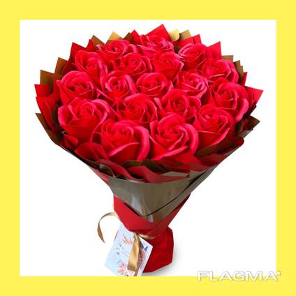 Bukiet mydlany kwiaty mydlane róże. Prezent na 18 Urodziny, Ślub