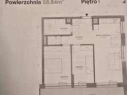 Do wynajęcia nowe 3 pokoje 59 m² duży balkon | Mokotów
