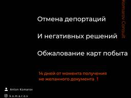 Обжалование негативных решений / Отмена депортации / Апелляции
