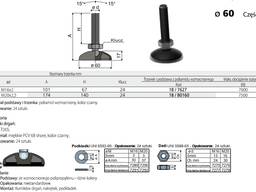 Stopka stopa meblowa tworzywowa regulacyjna wahliwa podstawa fi 60mm gwint M8 regulowana