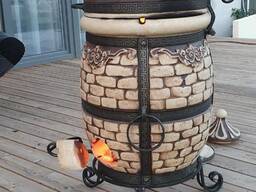 Tandoor 65L Cegła lub Kamień | Piec grillowy Fireclay Ręcznie robiony